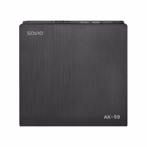 SAVIO AK-59 Išorinis plonas R/RW CD/DVD įrašymo įrenginys - USB-C/USB-A, juodas