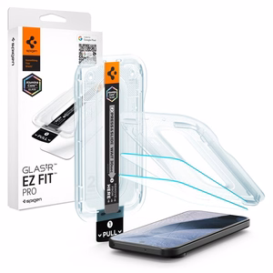 Spigen Glas.tR EZ Fit Pro AC 2-Pack grūdintų apsauginių stiklų komplektas Google Pixel 11 Pro XL (2 vnt.)