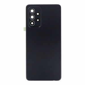 Galinis dangtelis Samsung A525 / A526 / A528 A52 4G / A52 5G / A52S 5G juodas (su kameros stikliuku) OEM
