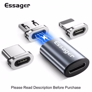 Adapteris Essager SquareL sidabrinis (In: MAGNET / Out: Lightning)