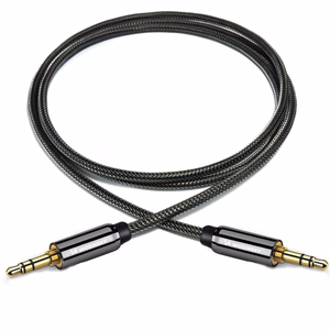 Wozinsky universalus mini jack kabelis 2x AUX kabelis 2m juodas