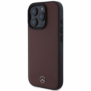 Mercedes MB Tekstūruotas ir paprastas odinis MagSafe dėklas iPhone 16 Pro - Raudonas