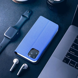 SENSITIVE knygos tipo dėklas telefonui XIAOMI Redmi Note 14 4G (GLOBAL - 164,84mm x 78,15mm x 8,16mm) šviesiai mėlynas