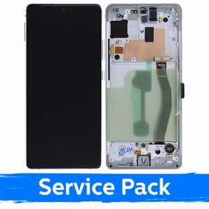 LCD дисплей для Samsung G770 S10 Lite с рамкой / призменно-белый / (Service Pack)