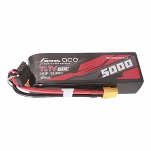 Литий-полимерный аккумулятор Gens ace G-Tech 5000 мА·ч, 11,1 В, 60C, 3S1P, укороченный, с разъемом XT60