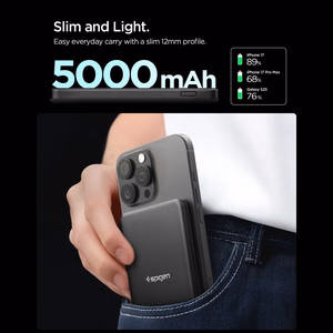 Spigen Essential EA2205MQ 5000 mAh 22,5W QI2 išorinė baterija - juoda