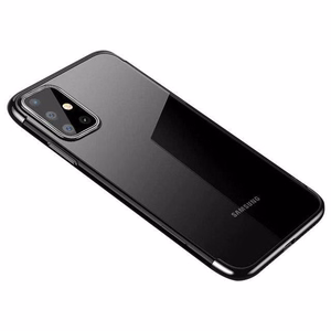 Clear Color Case гелевый TPU чехол с гальванизированной рамкой для Samsung Galaxy A72 4G чёрный