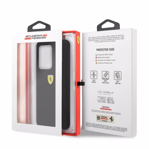 Ferrari kietasis dėklas FESSIHCS69BK S20 Ultra G988 juodas/juodas silikonas