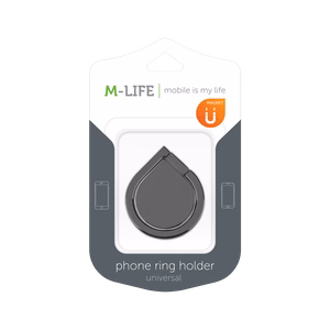 Universal ring phone holder, black
