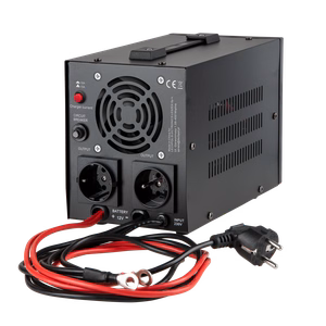 KEMOT PROsinus-800 rezervinis maitinimo šaltinis, grynos sinusoidės keitiklis su įkrovimo funkcija, 12 V/230 V, 800 VA/500 W, juodas