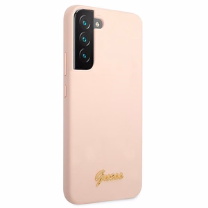 Guess GUHCS22MLSLMGPP S22+ S906 pink/pink hardcase Silicone Script Metal Logo