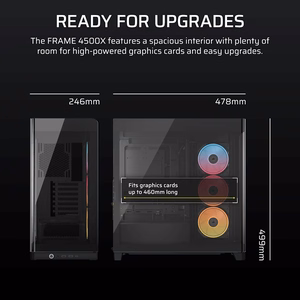 Corsair 4500X LX-R RGB grūdintas stiklas vidutinio bokštelio korpusas, juodas