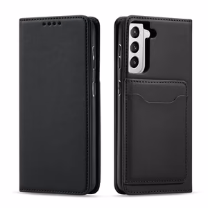 Magnetinis kortelių dėklas Samsung Galaxy S22 + (S22 Plus) piniginė kortelių laikiklis juodas