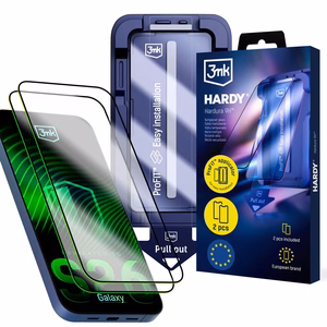 Закалённое стекло для экрана (2 шт.) с аппликатором 3mk Hardy Hardura 9H Samsung S947 S26 Plus чёрный