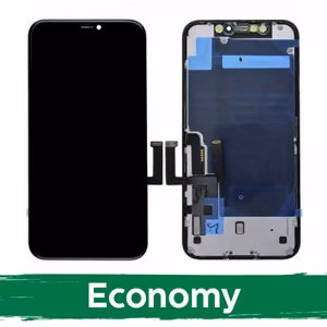 LCD дисплей совместим с iPhone 11 чёрный (INCELL с металлической пластиной / Economy)