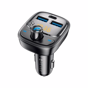 Forever TR-370 Bluetooth FM siųstuvas, 2 x USB-A, 1 x USB-C PD 30W, juodas