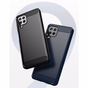 Carbon Case гибкий TPU чехол для Samsung Galaxy A22 4G чёрный