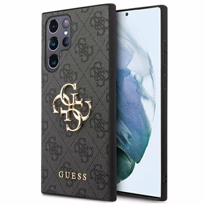 Guess GUHCS22L4GMGGR S908 S22 Ultra серый/серый жёсткий чехол 4G Big Metal Logo