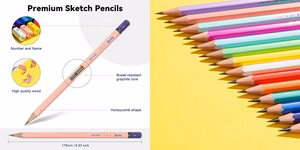 Drawing Sketch Pencil Set ARRTX, 4H, 3H, 2H, H, F, HB, B, 2B, 3B, 4B, 5B, 6B, 7B, 8B, 14pcs