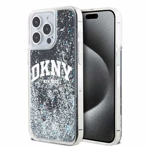 DKNY Liquid Glitter Big Logo dėklas, skirtas iPhone 14 Pro Max, juodas