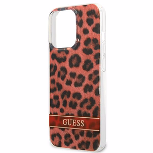 Guess GUHCP13LHSLEOR iPhone 13 Pro / 13 6.1" raudonas/raudonas kietas dėklas Leopardas