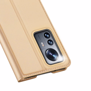 Dux Ducis Skin Pro dėklas telefonui dėklas su atvartu Xiaomi 12 Pro auksinė