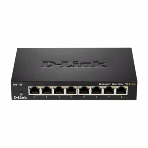 D-Link Komutatorius DGS-108/E Nevaldomas Stalinis Gigabit Ethernet (varinis) jungčių kiekis 8 60 mėn.