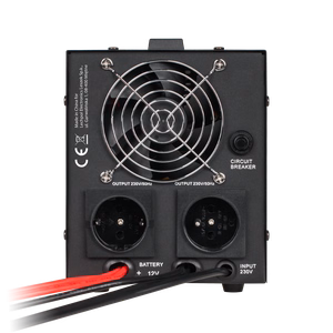 KEMOT PROsinus-500 rezervinis maitinimo šaltinis, grynos sinusoidės keitiklis su įkrovimo funkcija, 12 V/230 V, 500 VA/300 W, juodas