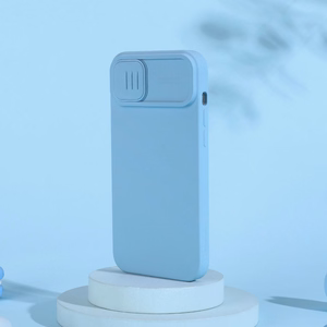 Nillkin CamShield Magnetic magnetinis silikoninis MagSafe dėklas su kameros apsauga, skirtas iPhone 14 Plus – mėlynas