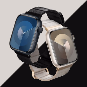 Магнитный ремешок Crong Eclipse из экокожи для Apple Watch 44 / 45 / 46 / 49 мм, чёрный