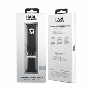 Ремешок Karl Lagerfeld 3D Rubber Karl Head для Apple Watch 42 / 44 / 45 / 49 мм, чёрный