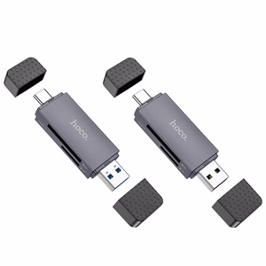 Картридер Hoco HB45 USB-C USB-A 2-в-1 USB2.0 серый