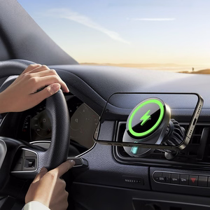 Belaidis automobilinis įkroviklis-laikiklis Joyroom (JR-ZS409) Magnetic (MagSafe 15W) tvirtinamas ant ventiliacijos grotelių juodas