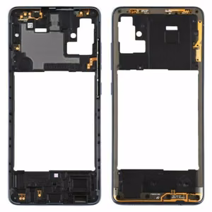 Оригинальная черная средняя часть корпуса Samsung A515 A51 с боковыми кнопками (б/у, класс B)