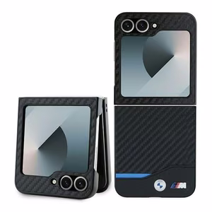 BMW Carbon Blue Line dėklas telefonui Samsung Galaxy Z Flip 6 - juodas