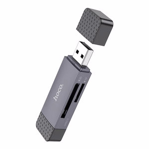 Картридер Hoco HB45 USB-C USB-A 2-в-1 USB2.0 серый