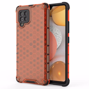 Honeycomb dėklas šarvuotas su TPU buferiu Samsung Galaxy A42 5G raudonas