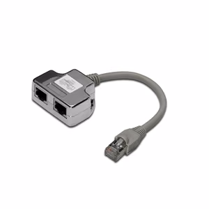DIGITUS DN-93904 – 0,19 m ekranuotas adapterio kabelis 2 × CAT 5e, RJ45 lizdas į kištuką, juodos spalvos