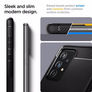 Spigen Rugged Armor dėklas Samsung Galaxy A52 / A52S - matinė juoda