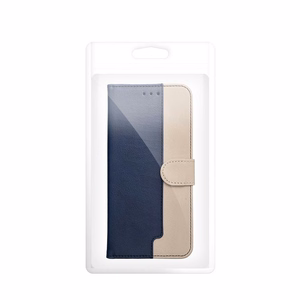 Atverčiamas dėklas Motorola G67 / G77 Split Book, tamsiai mėlynas ir kreminis