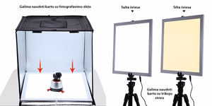 Fotografavimo LED šviesos panelė, be šešėlinė, 34.7x 34.7cm