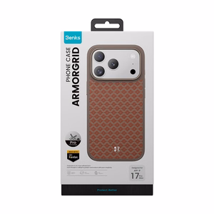"Benks" magnetinis šarvas "Pro Armor Grid Kevlar Case Metal Frame 600D (YB70) for Iphone 17 Pro Max orange