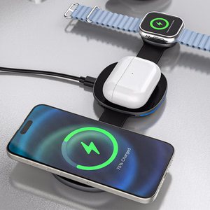Dudao A11S 3-in-1 belaidis įkroviklis, suderinamas su MagSafe, išmaniuoju telefonu, išmaniuoju laikrodžiu, ausinėmis - juodas