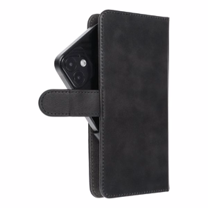 Universalus knygos tipo dėklas COMMON dydis L, skirtas IPHONE 6 PLUS / 7 PLUS / 8 PLUS / XS MAX / 11 PRO MAX / SAMSUNG S20 FE / S21 FE / S10 PLUS / A10 / A32 / A54 / XIAOMI 12 LITE / HUAWEI P30 PRO, juodas