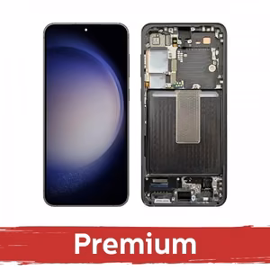 LCD ekranas, suderinamas su Samsung S916 S23 Plus su rėmeliu / Phantom Black / OEM