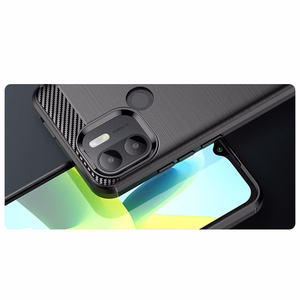 Чехол Carbon Case для Xiaomi Redmi A1+ гибкий силиконовый под карбон чёрный