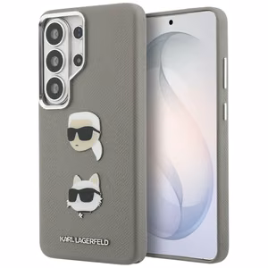 Karl Lagerfeld Saffiano Double Heads Metal Чехол для Samsung Galaxy S26 Ultra - серебристый