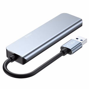HUB Tech-Protect V0 5in1 USB-A - USB-A 3.0 / 3x USB-A 2.0 / USB-C - pilkas