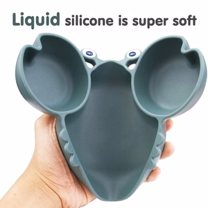 Children's silicone tableware set Reach Crab-9, blue