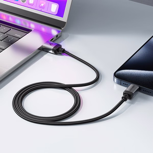 "Acefast C20-04" USB-A - USB-C kabelis 480Mb/s 3A 1,2 m - juodas
